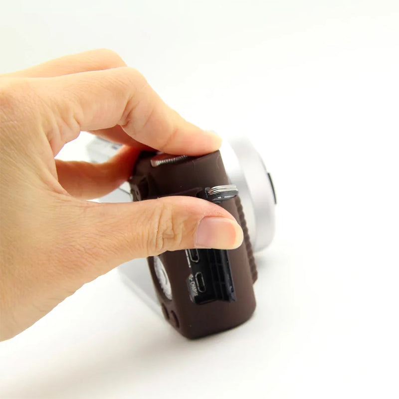 Uniqkart for Panasonic GF9 / GF10 Digital Camera Flexible Silicone Protective Case Anti-scratch Anti-drop Cover - Coffee