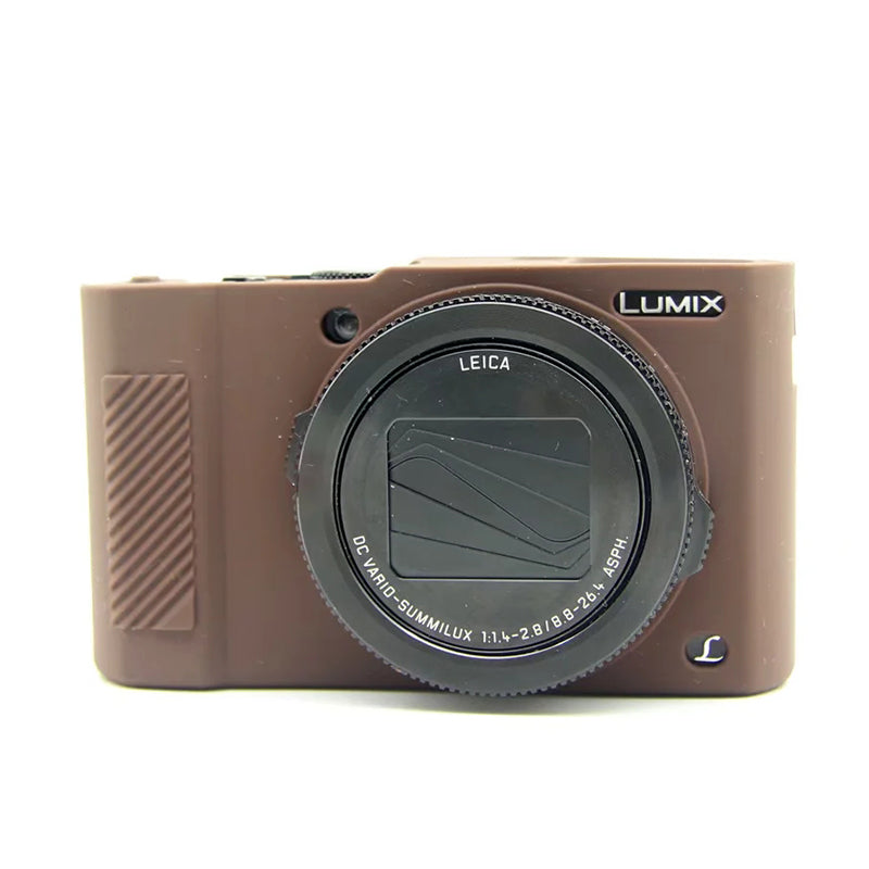 Uniqkart for Panasonic LX10 Soft Silicone Protective Case Digital Camera Anti-scratch Anti-drop Cover - Coffee