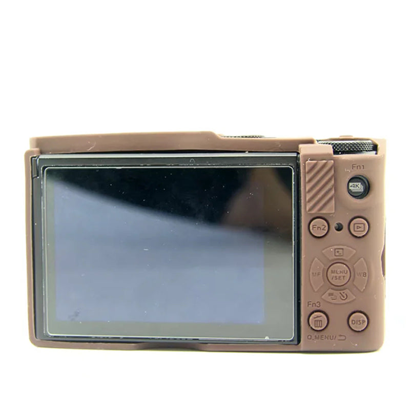 Uniqkart for Panasonic LX10 Soft Silicone Protective Case Digital Camera Anti-scratch Anti-drop Cover - Coffee