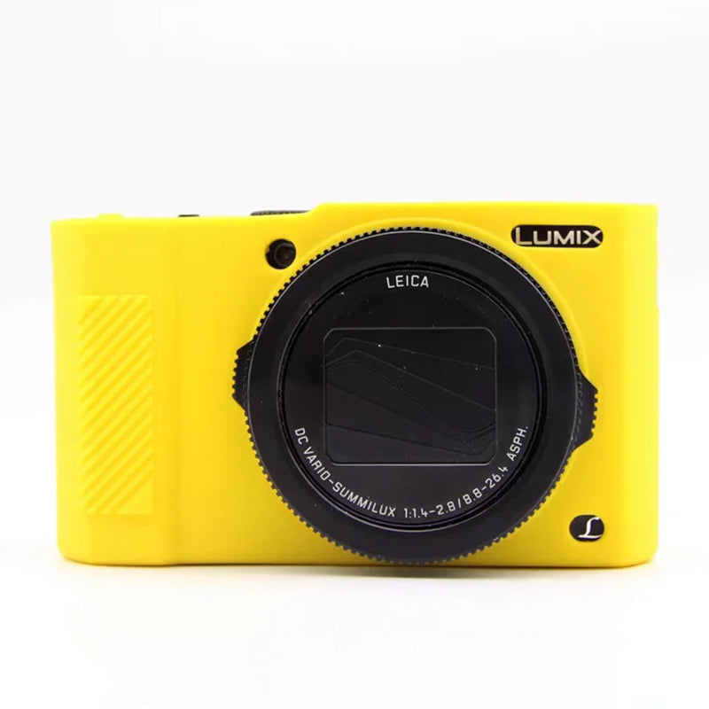 Uniqkart for Panasonic LX10 Soft Silicone Protective Case Digital Camera Anti-scratch Anti-drop Cover - Yellow
