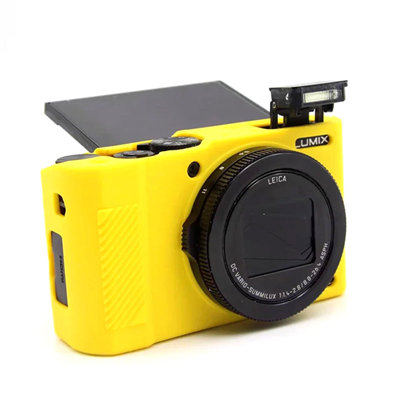 Uniqkart for Panasonic LX10 Soft Silicone Protective Case Digital Camera Anti-scratch Anti-drop Cover - Yellow