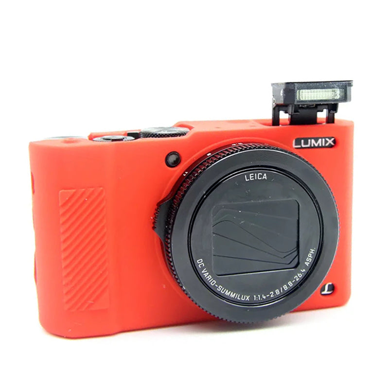 Uniqkart for Panasonic LX10 Soft Silicone Protective Case Digital Camera Anti-scratch Anti-drop Cover - Red