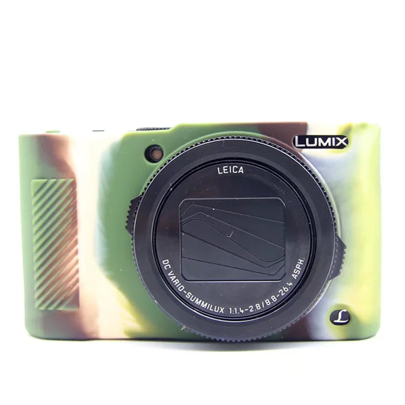 Uniqkart for Panasonic LX10 Soft Silicone Protective Case Digital Camera Anti-scratch Anti-drop Cover - Camouflage