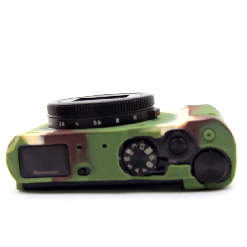 Uniqkart for Panasonic LX10 Soft Silicone Protective Case Digital Camera Anti-scratch Anti-drop Cover - Camouflage