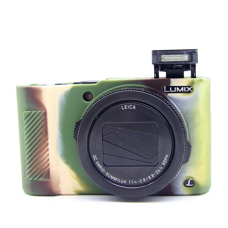 Uniqkart for Panasonic LX10 Soft Silicone Protective Case Digital Camera Anti-scratch Anti-drop Cover - Camouflage