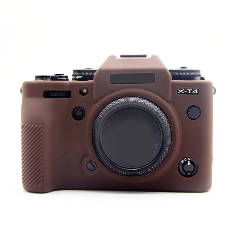 Uniqkart for Fujifilm X-T4 Soft Silicone Anti-drop Case Anti-scratch Digital Camera Protective Cover - Coffee
