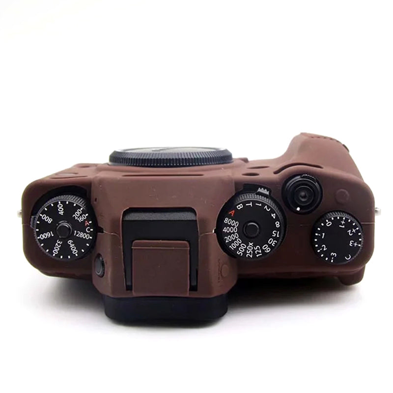 Uniqkart for Fujifilm X-T4 Soft Silicone Anti-drop Case Anti-scratch Digital Camera Protective Cover - Coffee