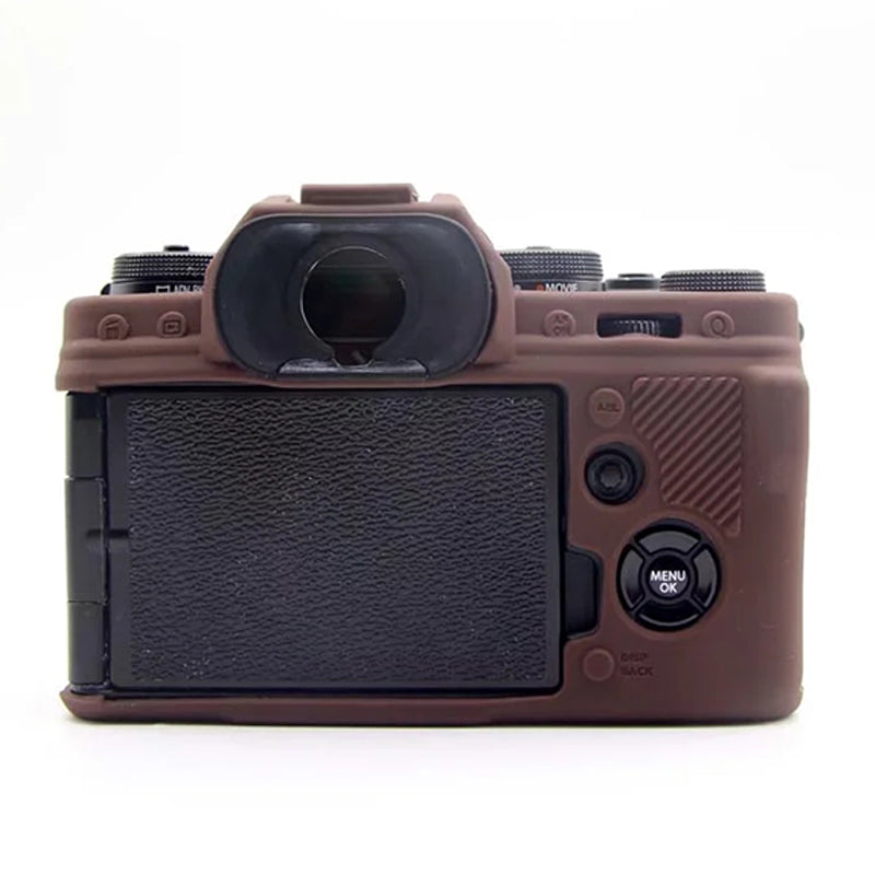 Uniqkart for Fujifilm X-T4 Soft Silicone Anti-drop Case Anti-scratch Digital Camera Protective Cover - Coffee