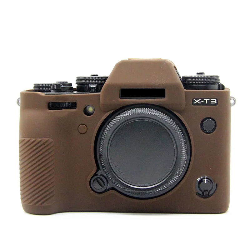 Uniqkart for Fujifilm X-T3 Soft Silicone Protective Case Anti-scratch Digital Camera Body Cover - Coffee