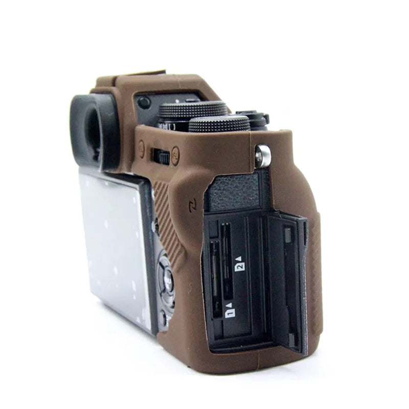 Uniqkart for Fujifilm X-T3 Soft Silicone Protective Case Anti-scratch Digital Camera Body Cover - Coffee
