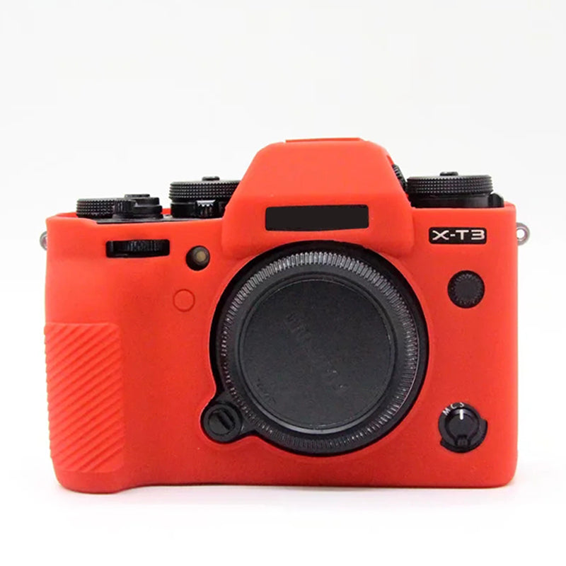 Uniqkart for Fujifilm X-T3 Soft Silicone Protective Case Anti-scratch Digital Camera Body Cover - Red