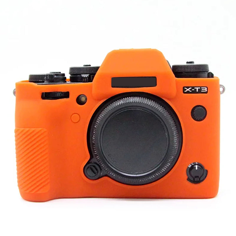 Uniqkart for Fujifilm X-T3 Soft Silicone Protective Case Anti-scratch Digital Camera Body Cover - Orange