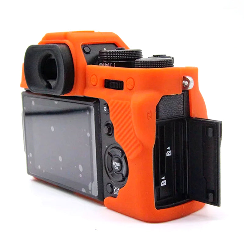 Uniqkart for Fujifilm X-T3 Soft Silicone Protective Case Anti-scratch Digital Camera Body Cover - Orange