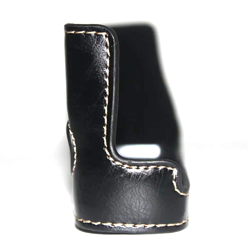 Uniqkart for Fujifilm X-E3 Camera Bottom Shell PU Leather Large Opening Design Protective Half Body Cover - Black