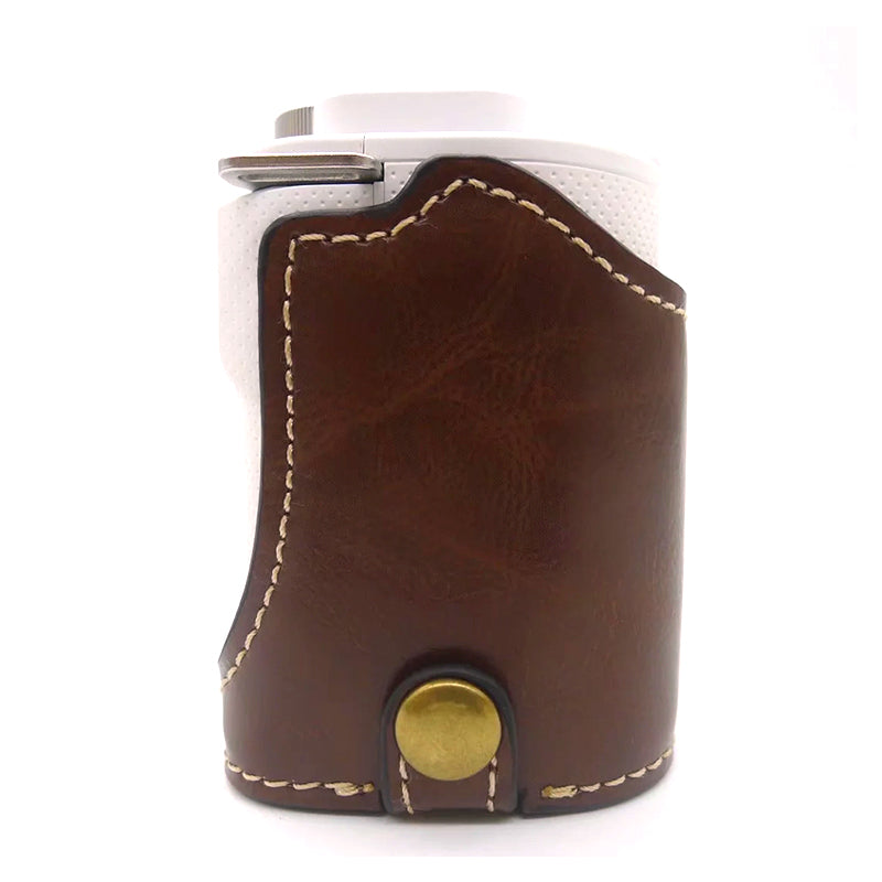 Uniqkart for Sony ZV-E10 Camera Bottom Case Anti-scratch PU Leather Half Protective Cover with Battery Opening Design - Coffee