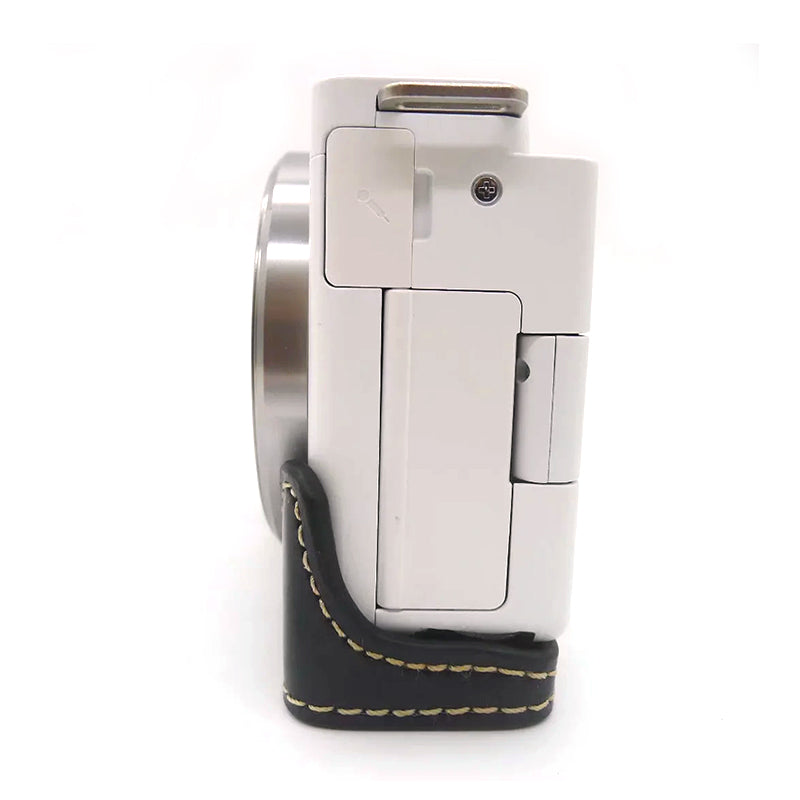 for Sony ZV-E10 Camera Bottom Case Anti-scratch PU Leather Half Protective Cover with Battery Opening Design - Black