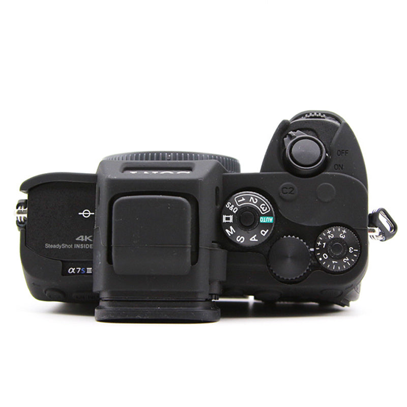 Uniqkart for Sony A7S III / ILCE-7SM3 / A1 Camera Anti-drop Silicone Case Soft Protective Cover - Black