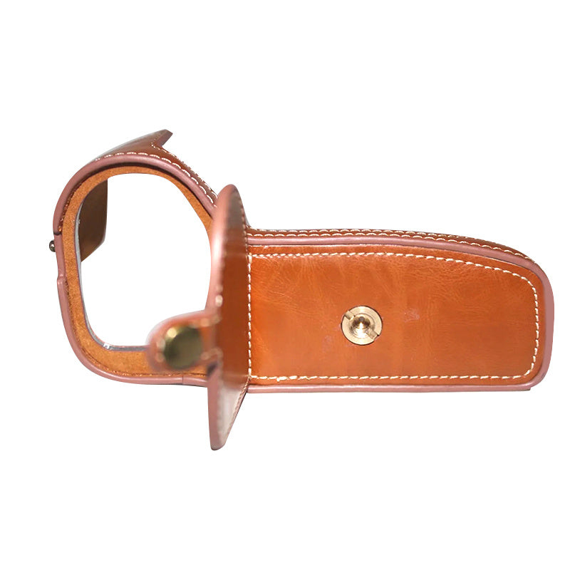 Uniqkart for Canon EOS 6D Mark II PU Leather Bottom Cover Half Body Protective Camera Case with Battery Opening - Brown