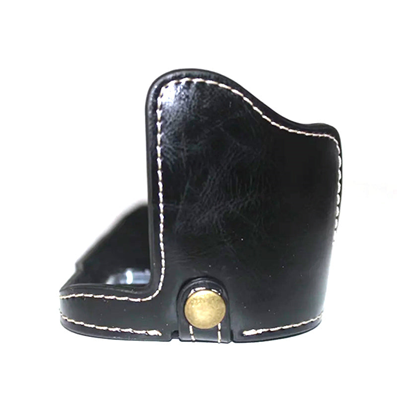 Uniqkart for Canon EOS 6D Mark II PU Leather Bottom Cover Half Body Protective Camera Case with Battery Opening - Black