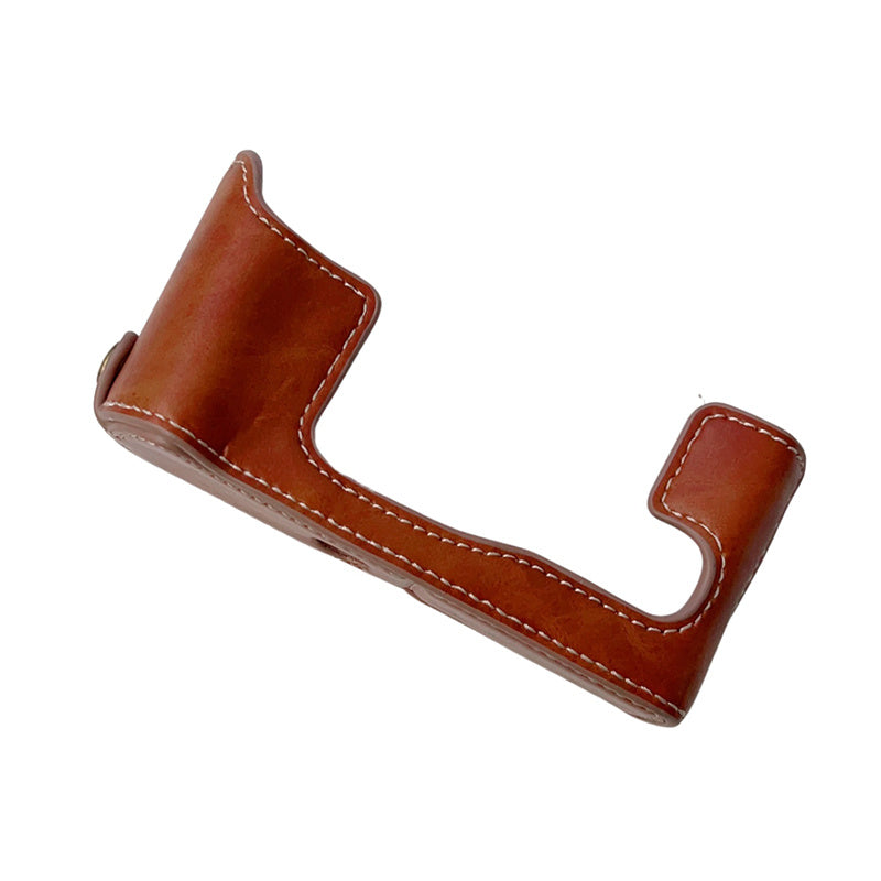 Uniqkart for Fujifilm X-T30II X-T30 X-T20 X-T10 PU Leather Camera Bottom Case Anti-scratch Half Body Cover with Battery Opening Design - Brown