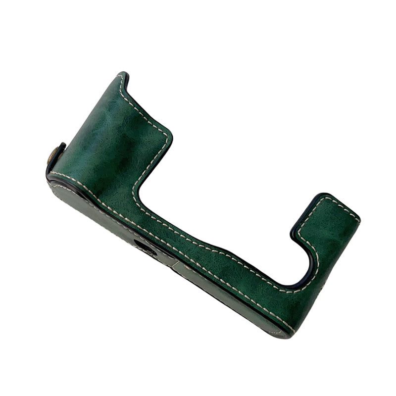 Uniqkart for Fujifilm X-T30II X-T30 X-T20 X-T10 PU Leather Camera Bottom Case Anti-scratch Half Body Cover with Battery Opening Design - Green