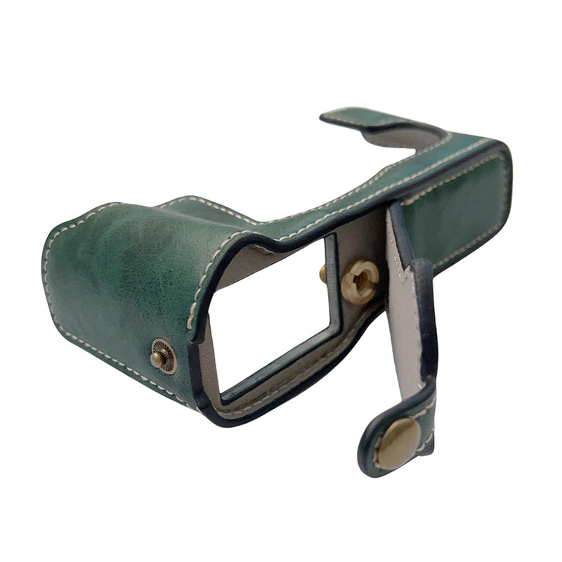 Uniqkart for Fujifilm X-T30II X-T30 X-T20 X-T10 PU Leather Camera Bottom Case Anti-scratch Half Body Cover with Battery Opening Design - Green