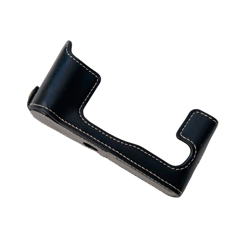 Uniqkart for Fujifilm X-T30II X-T30 X-T20 X-T10 PU Leather Camera Bottom Case Anti-scratch Half Body Cover with Battery Opening Design - Black