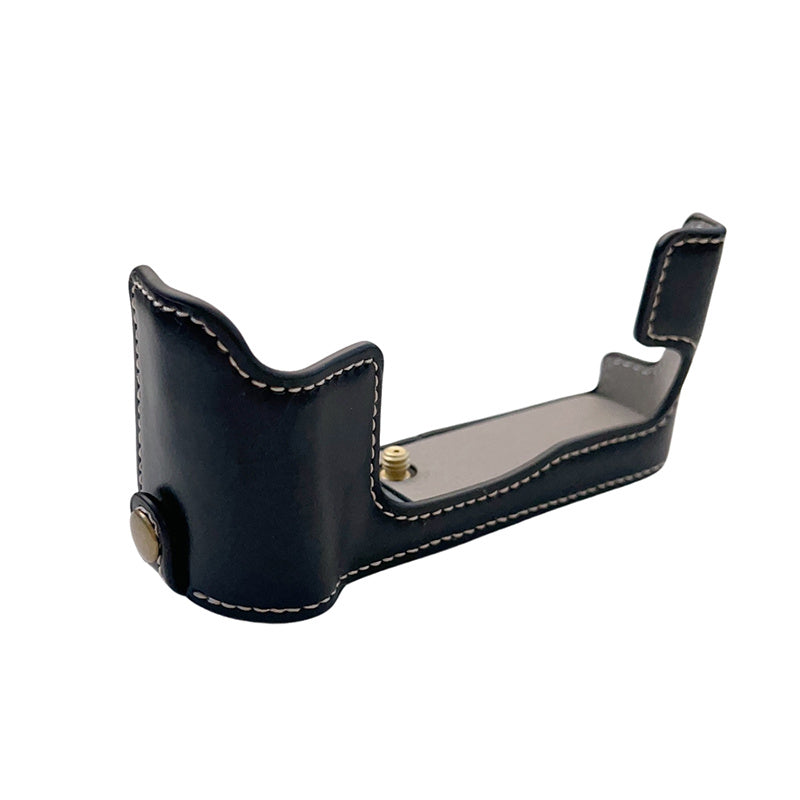 Uniqkart for Fujifilm X-T30II X-T30 X-T20 X-T10 PU Leather Camera Bottom Case Anti-scratch Half Body Cover with Battery Opening Design - Black