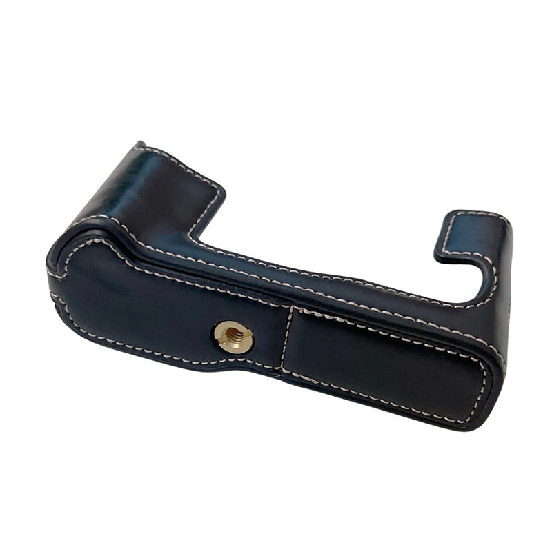 Uniqkart for Fujifilm X-T30II X-T30 X-T20 X-T10 PU Leather Camera Bottom Case Anti-scratch Half Body Cover with Battery Opening Design - Black