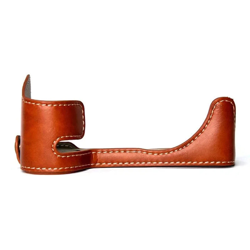 Uniqkart for Fujifilm X-S10 Retro PU Leather Camera Bottom Case Half Body Protective Cover with Battery Opening - Brown