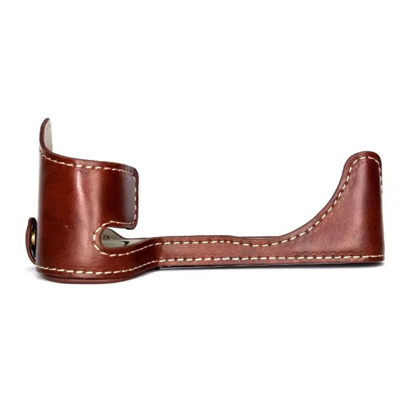 Uniqkart for Fujifilm X-S10 Retro PU Leather Camera Bottom Case Half Body Protective Cover with Battery Opening - Coffee