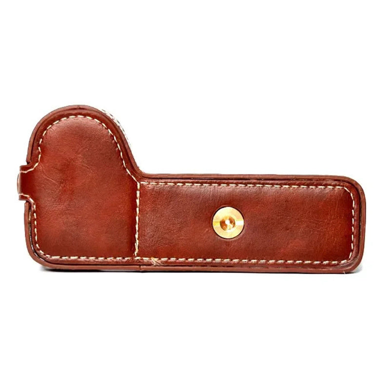 Uniqkart for Fujifilm X-S10 Retro PU Leather Camera Bottom Case Half Body Protective Cover with Battery Opening - Coffee