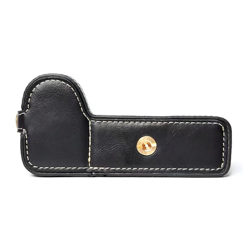 Uniqkart for Fujifilm X-S10 Retro PU Leather Camera Bottom Case Half Body Protective Cover with Battery Opening - Black