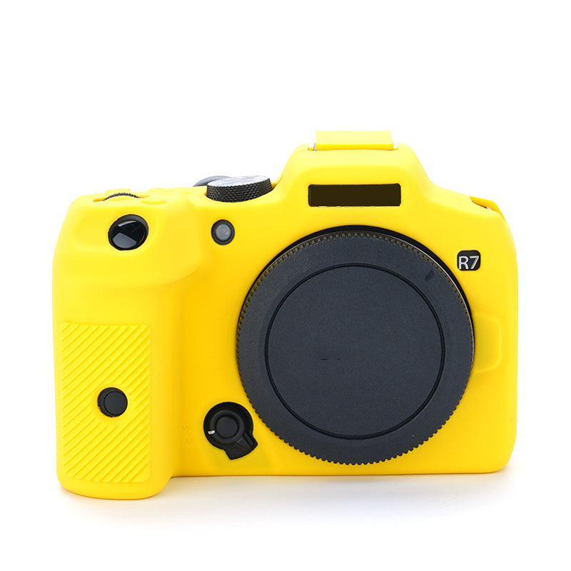 Flexible Silicone Protective Case for Canon EOS R7 Camera, Anti-scratch Anti-drop Cover - Yellow