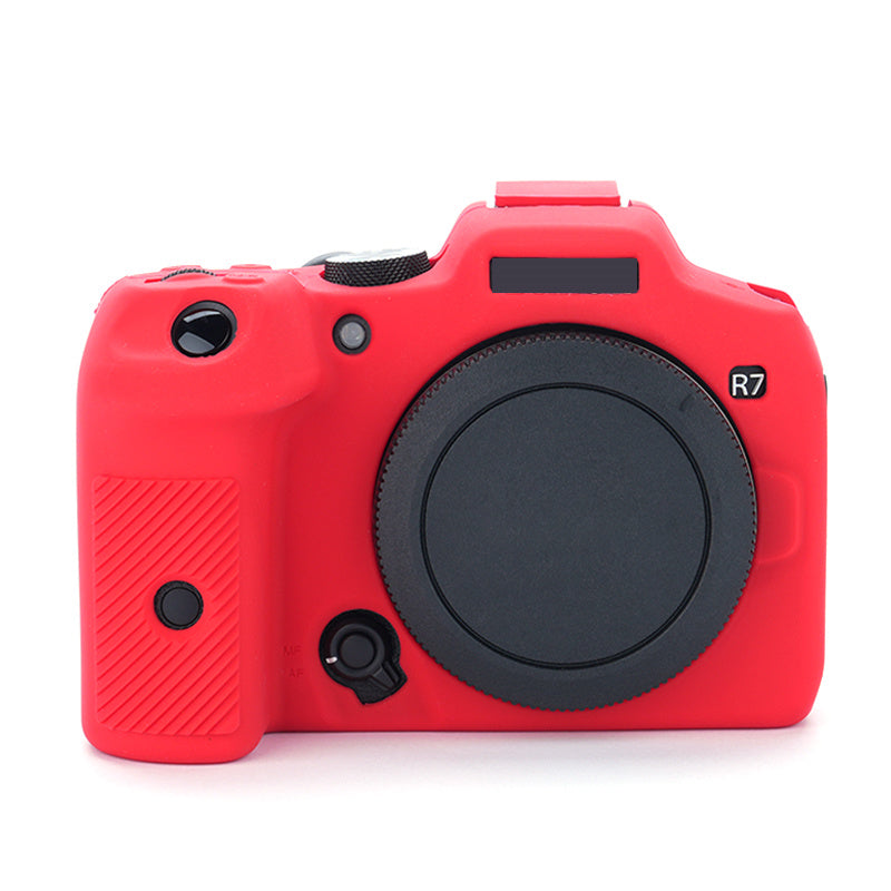 Flexible Silicone Protective Case for Canon EOS R7 Camera, Anti-scratch Anti-drop Cover - Red
