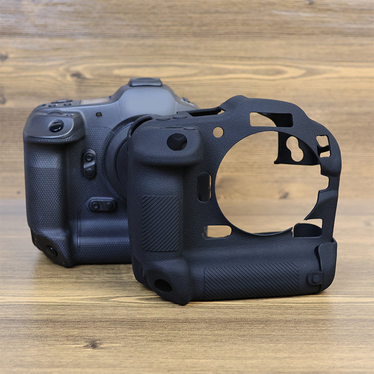 Drop Protection Flexible Silicone Protective Case for Canon EOS R3 Camera, Anti-scratch Anti-drop Cover - Black