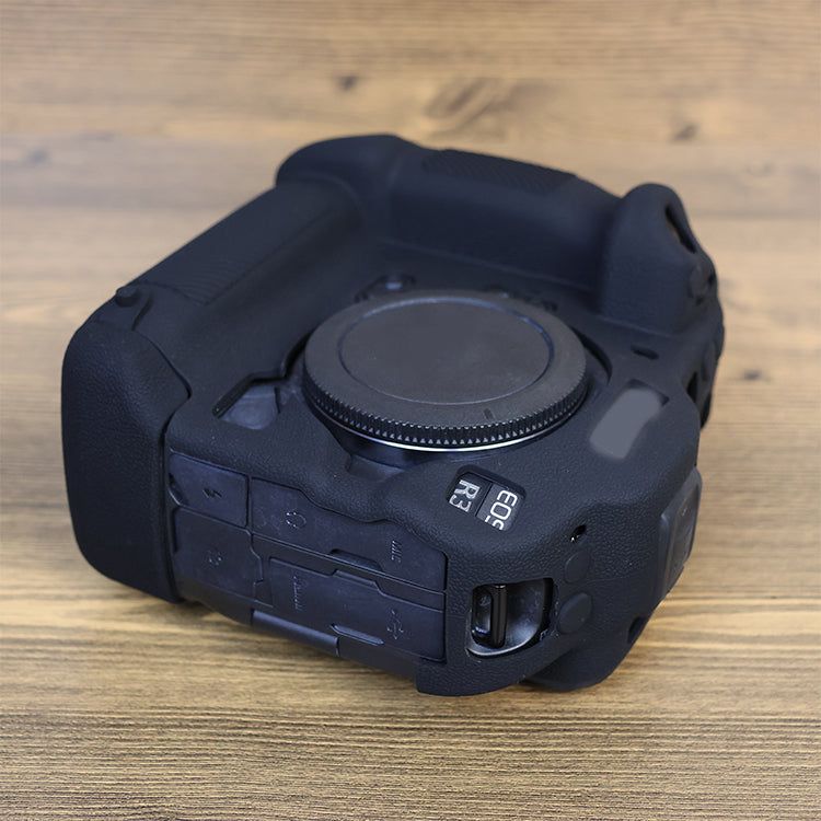 Drop Protection Flexible Silicone Protective Case for Canon EOS R3 Camera, Anti-scratch Anti-drop Cover - Black