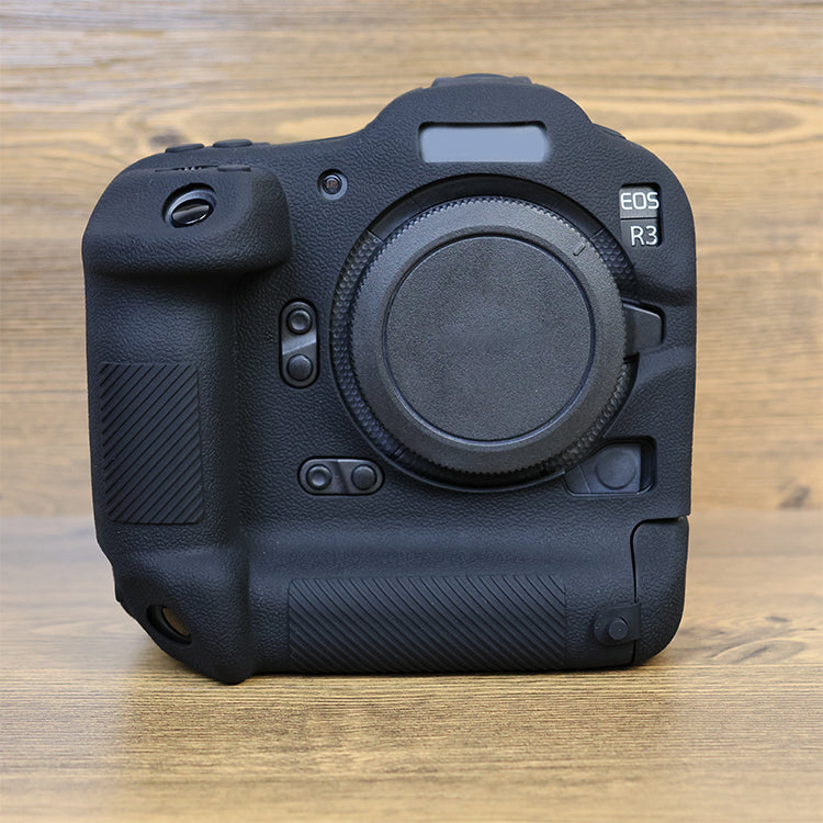 Drop Protection Flexible Silicone Protective Case for Canon EOS R3 Camera, Anti-scratch Anti-drop Cover - Black