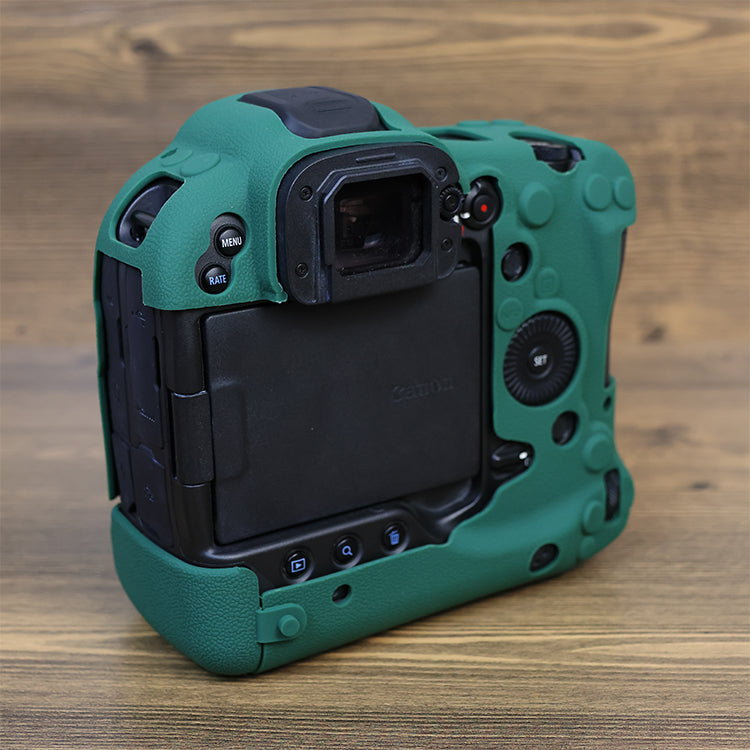 Drop Protection Flexible Silicone Protective Case for Canon EOS R3 Camera, Anti-scratch Anti-drop Cover - Army Green
