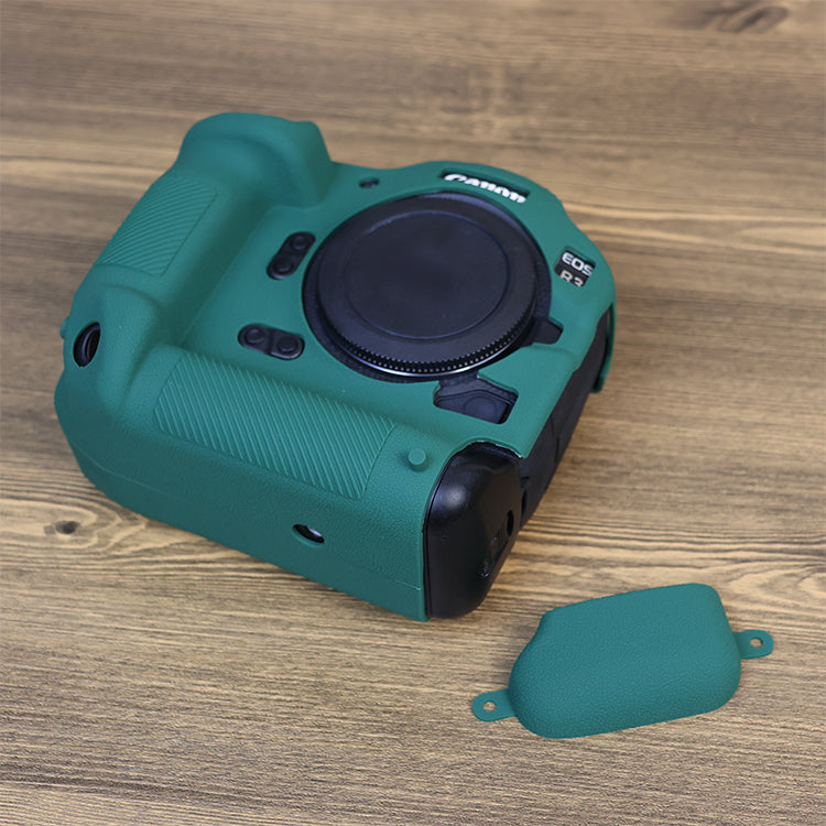 Drop Protection Flexible Silicone Protective Case for Canon EOS R3 Camera, Anti-scratch Anti-drop Cover - Army Green