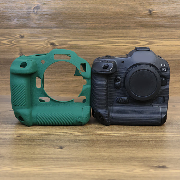 Drop Protection Flexible Silicone Protective Case for Canon EOS R3 Camera, Anti-scratch Anti-drop Cover - Army Green