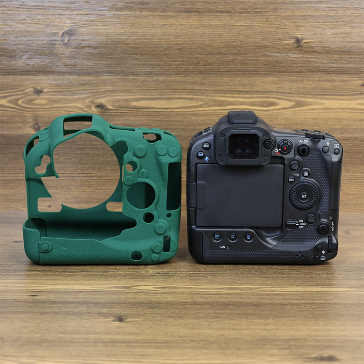 Drop Protection Flexible Silicone Protective Case for Canon EOS R3 Camera, Anti-scratch Anti-drop Cover - Army Green