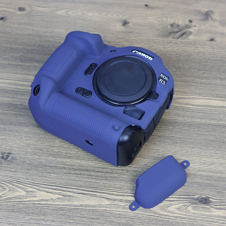 Drop Protection Flexible Silicone Protective Case for Canon EOS R3 Camera, Anti-scratch Anti-drop Cover - Blue