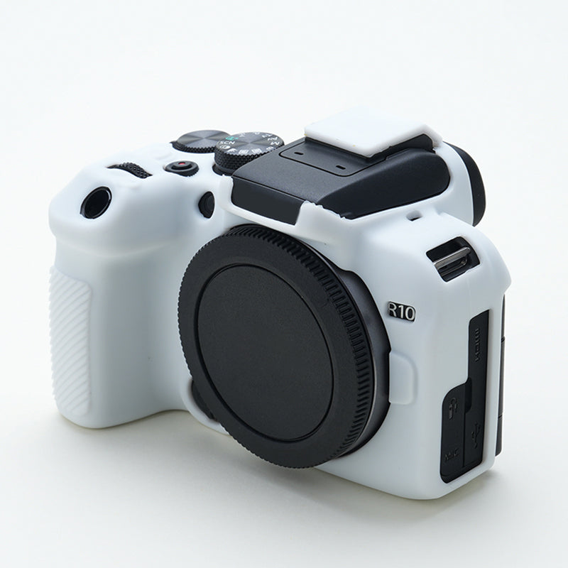 Soft Silicone Skin Case for Canon EOS R10 Camera, Anti-scratch Dust-proof Protective Cover - White