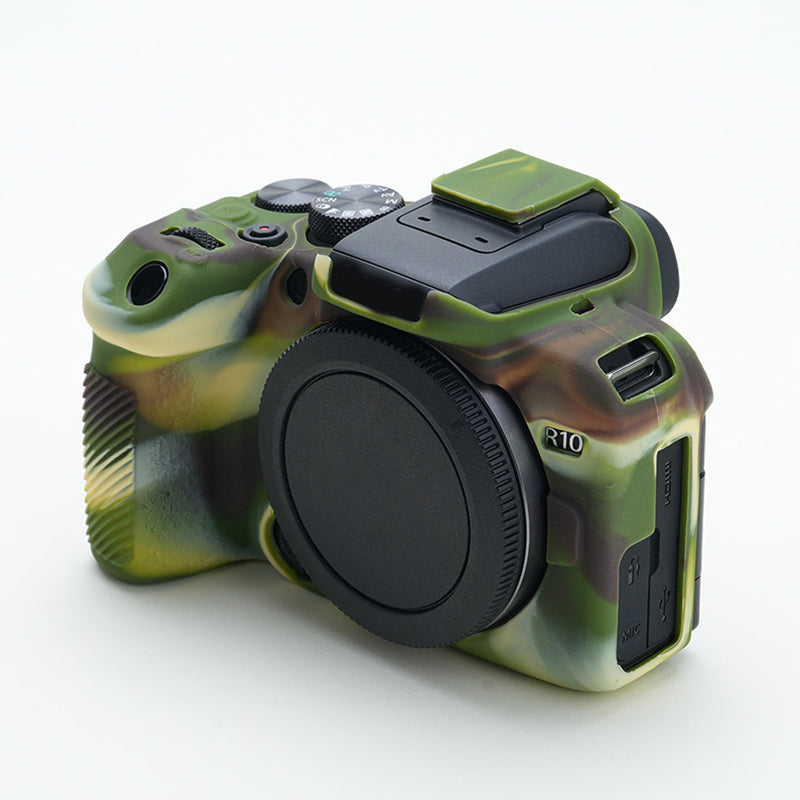 Soft Silicone Skin Case for Canon EOS R10 Camera, Anti-scratch Dust-proof Protective Cover - Camouflage