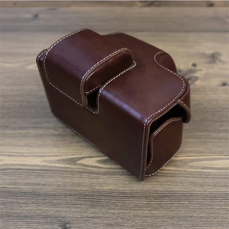 PU Leather Camera Case for Nikon Z30 Z50, Full Body Protection Bag Cover Shoulder Bag Camera and Lens Accessories - Coffee