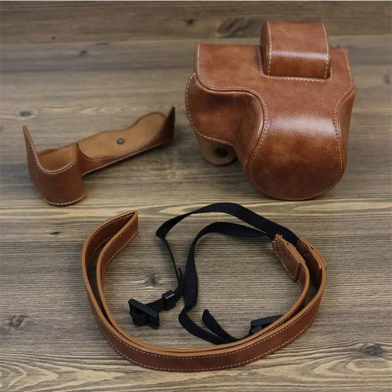 PU Leather Camera Case for Nikon Z30 Z50, Full Body Protection Bag Cover Shoulder Bag Camera and Lens Accessories - Brown
