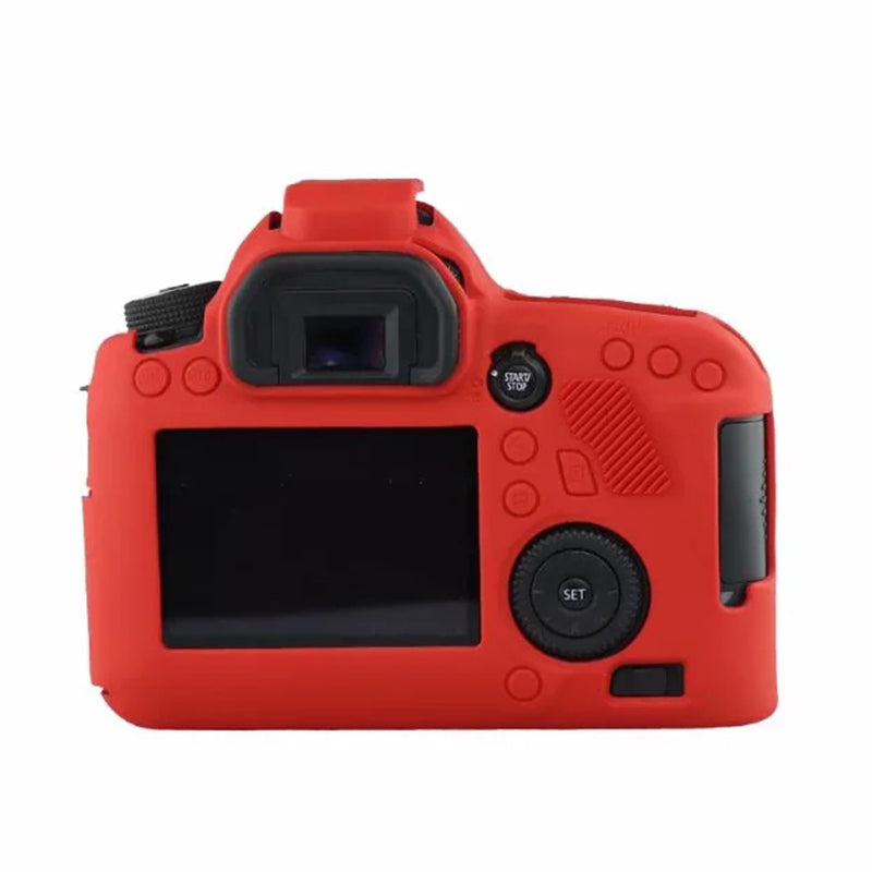 Silicone Case for Canon EOS 6D Digital Camera Anti-scratch Protective Cover Non-slip Texture Protector - Red