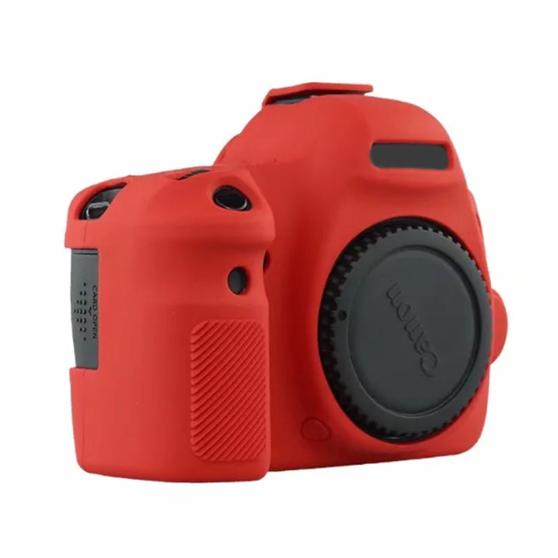 Silicone Case for Canon EOS 6D Digital Camera Anti-scratch Protective Cover Non-slip Texture Protector - Red