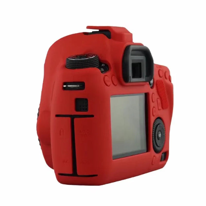 Silicone Case for Canon EOS 6D Digital Camera Anti-scratch Protective Cover Non-slip Texture Protector - Red
